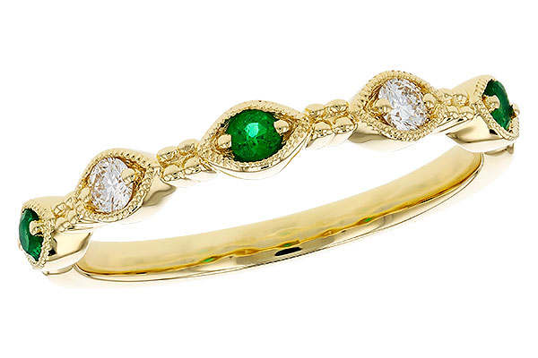 C330-55168: LDS WED RG .10 TW EMERALD .19 TGW