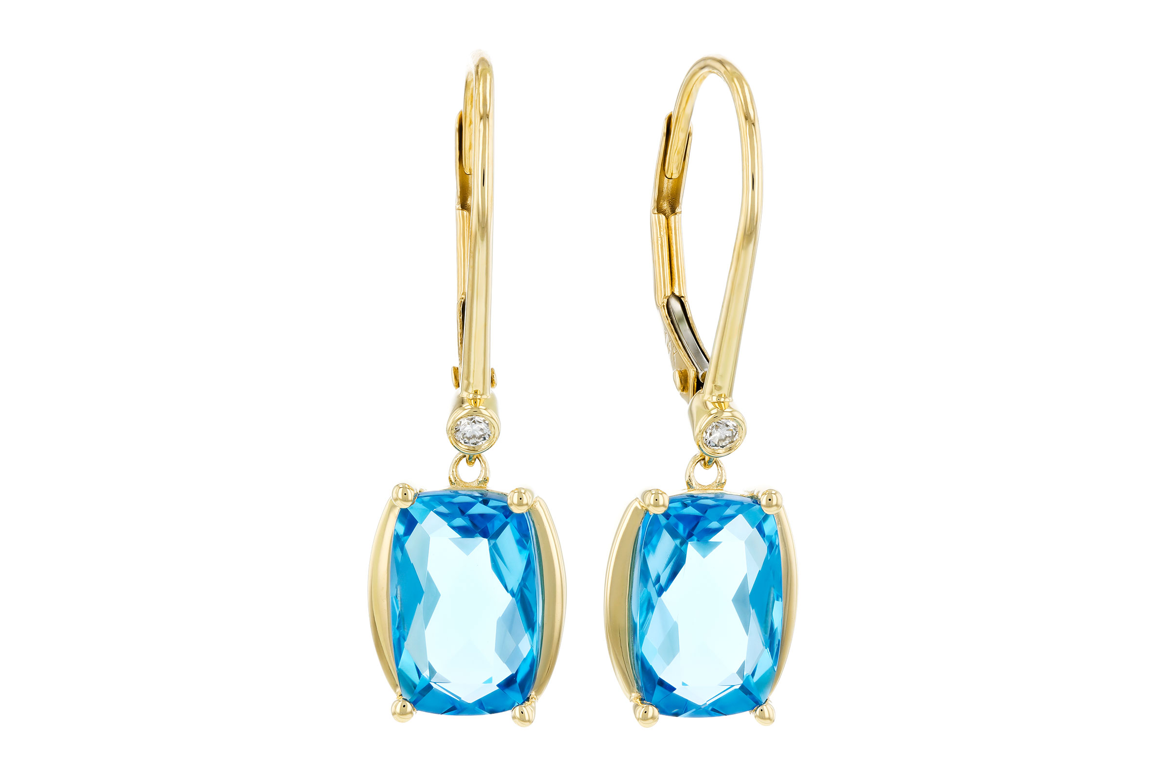 C330-56932: EARRINGS 3.82 TW BLUE TOPAZ 3.85 TGW (9x6MM BT)