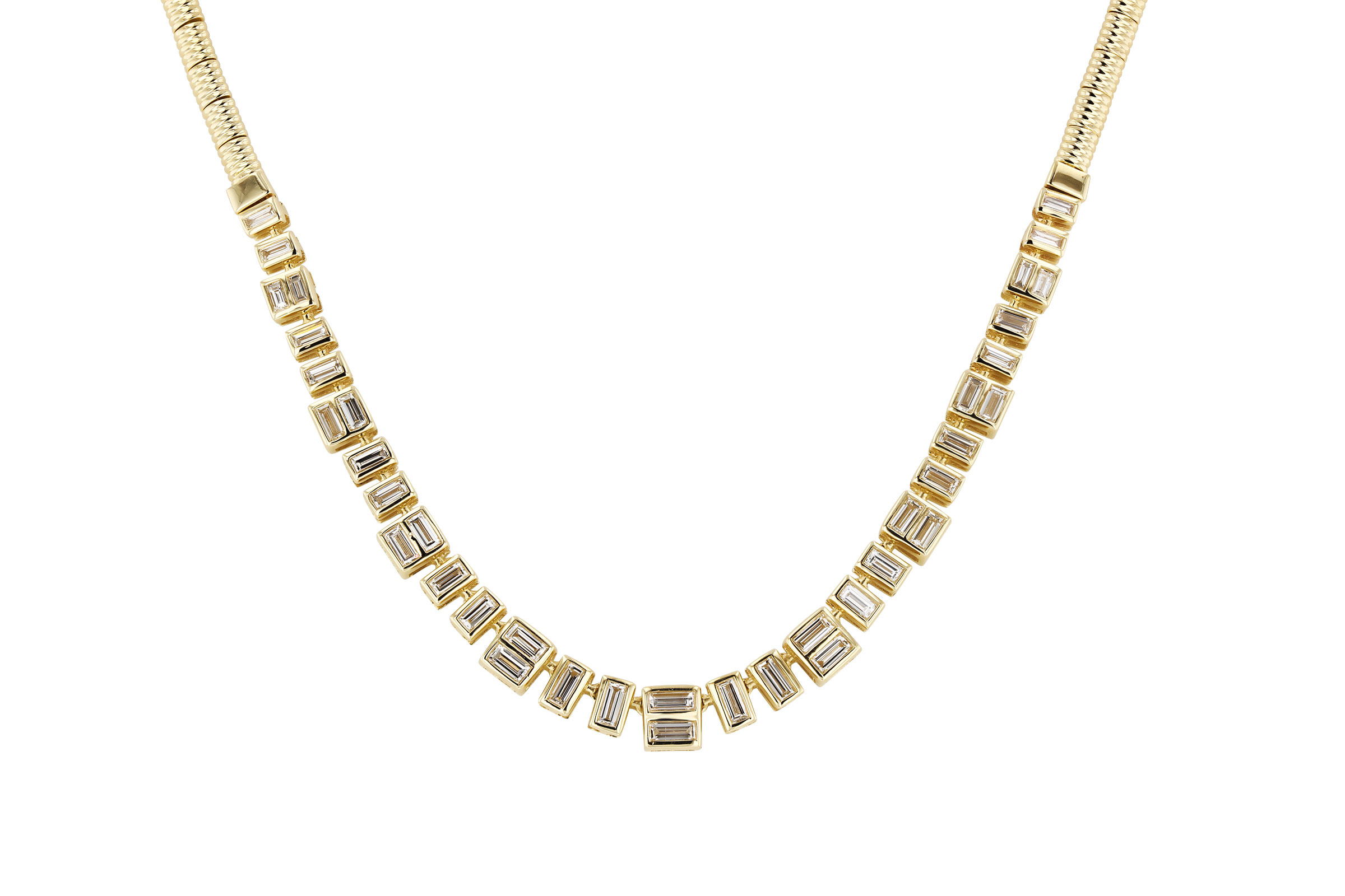 C330-56950: NECKLACE 1.80 TW BAGUETTES (17")