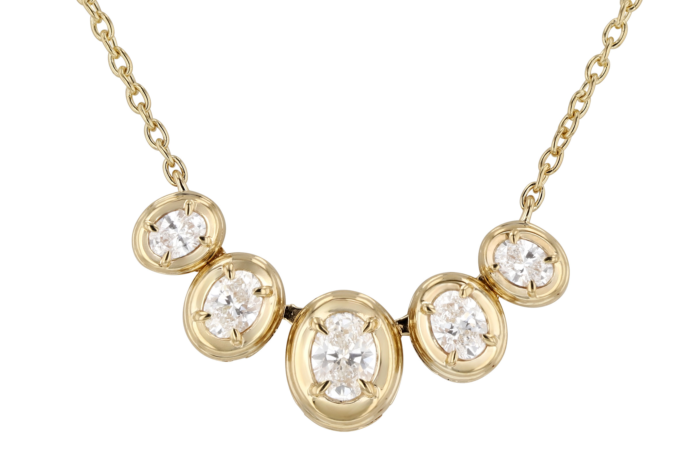 C330-56996: NECKLACE .85 TW OVAL CUT DIA (18")
