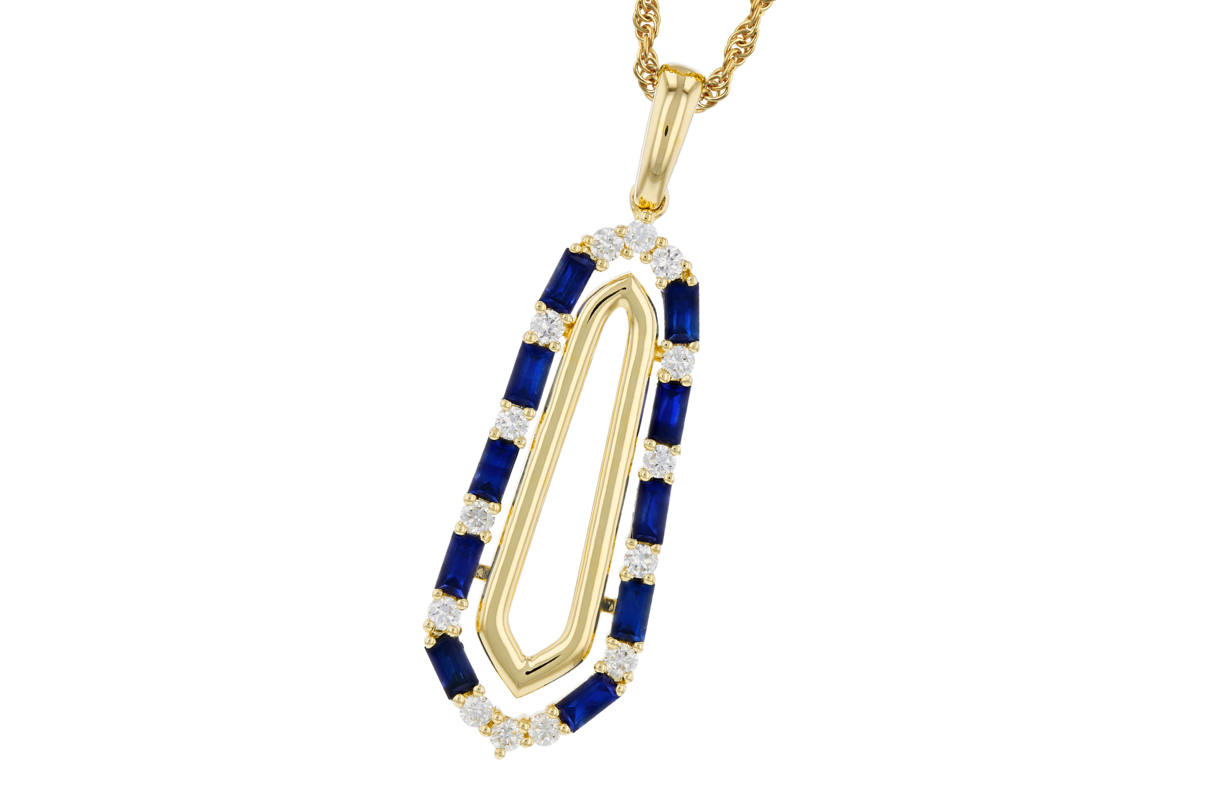 C330-57868: NECKLACE .74 TW SAPPHIRE .94 TGW