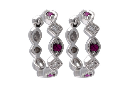 D056-00550: EARRINGS .20 RUBY .25 TGW