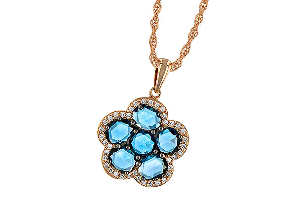 D242-40605: NECK 1.80 ROSE CUT BLUE TOPAZ 1.95 TGW