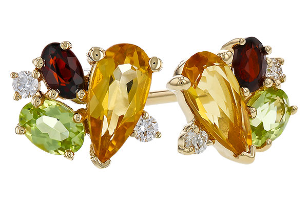 D329-66941: EARRINGS .66 SEMI PREC (CIT,PER,GAR) .70 TGW