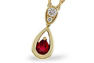 D329-66950: NECKLACE .20 RUBY .26 TGW (4x3 RUBY)