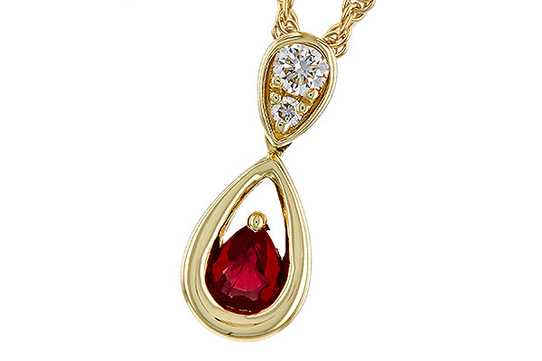 D329-66950: NECKLACE .20 RUBY .26 TGW (4x3 RUBY)