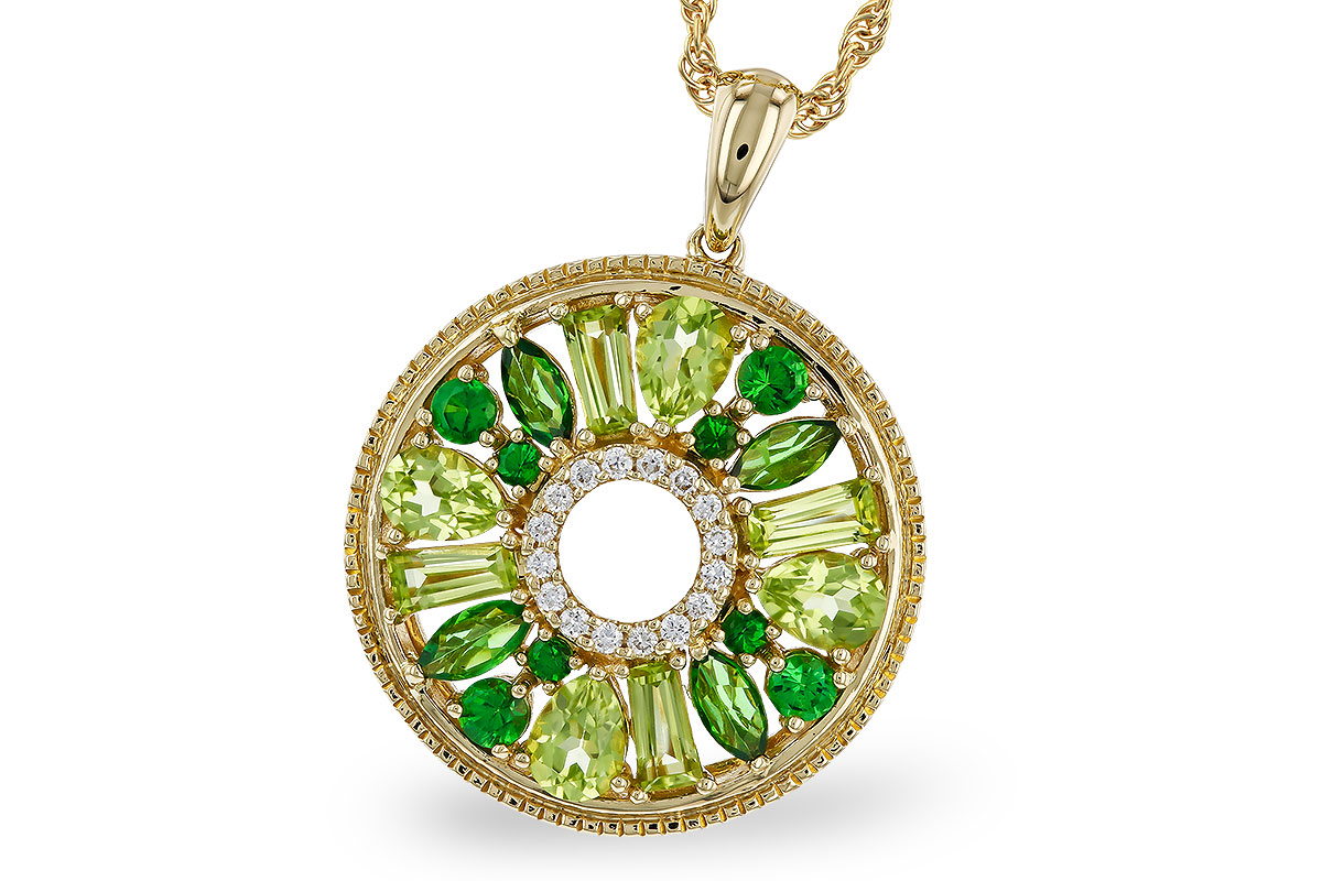 D329-67859: NECKLACE 1.47 SEMI-PREC (PER & GR.GT) 1.52 TGW