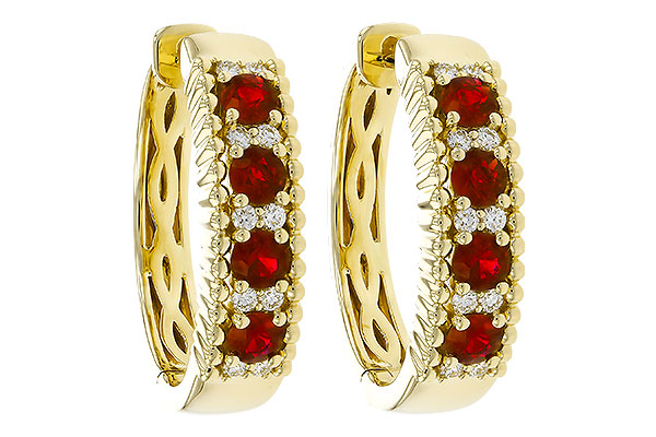 D329-72432: EARRINGS .54 TW RUBY .66 TGW
