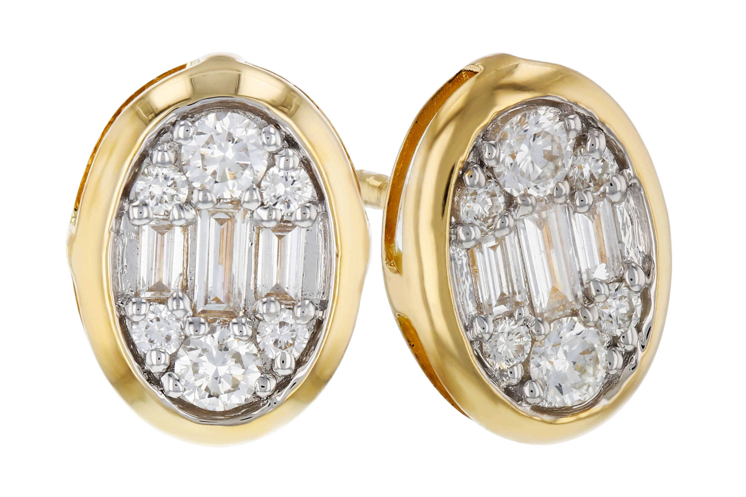 D330-56977: EARRINGS .08 TW BAGUETTE .24 TW