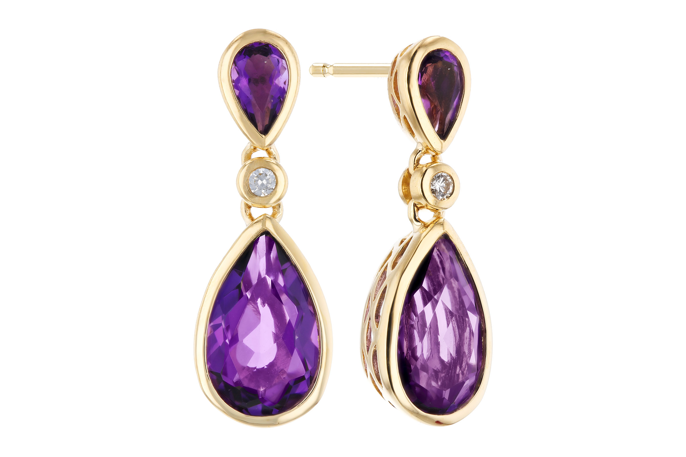 D330-57823: EARRINGS 2.80 TW AMETHYST 2.84 TGW