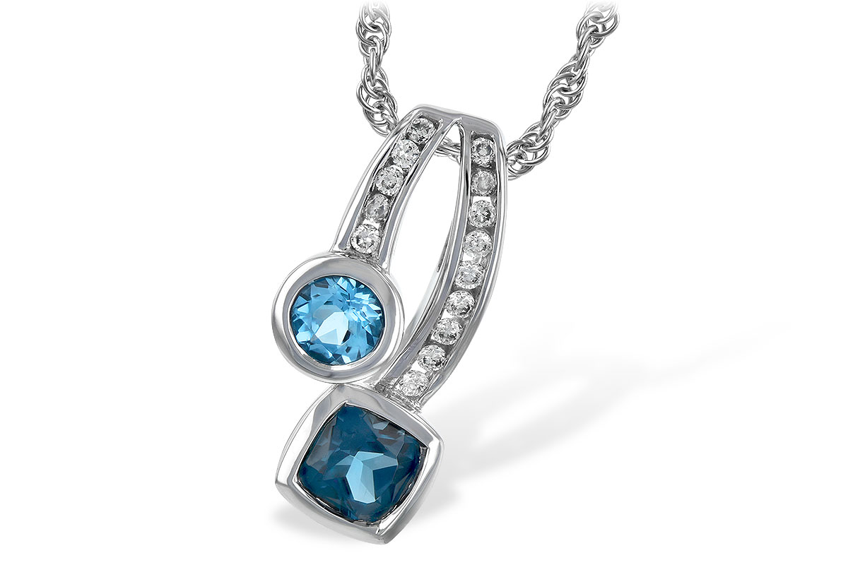 E244-26986: NECKLACE .91 TW BLUE TOPAZ 1.04 TGW