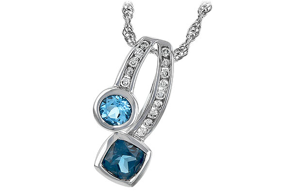 E244-26986: NECKLACE .91 TW BLUE TOPAZ 1.04 TGW