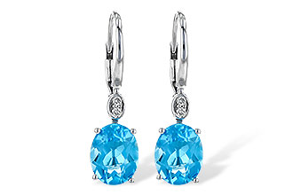 E245-17823: EARR 3.70 TW BLUE TOPAZ 3.75 TGW (9x7MM BT)