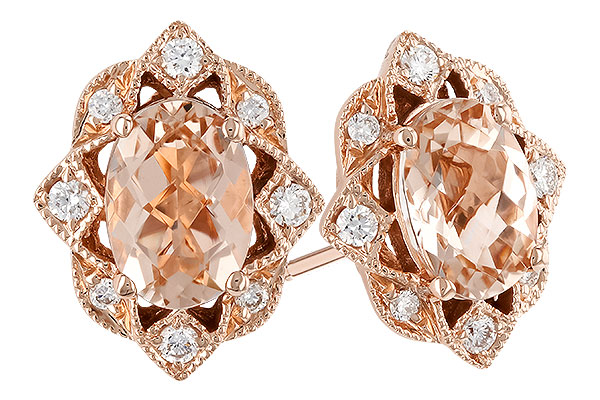 E328-79714: EARR .80 MORGANITE .89 TGW (6x4MM MORG)