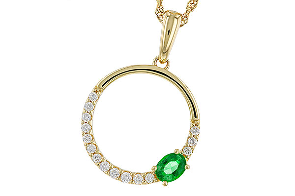 E329-66932: NECKLACE .19 EMERALD .34 TGW
