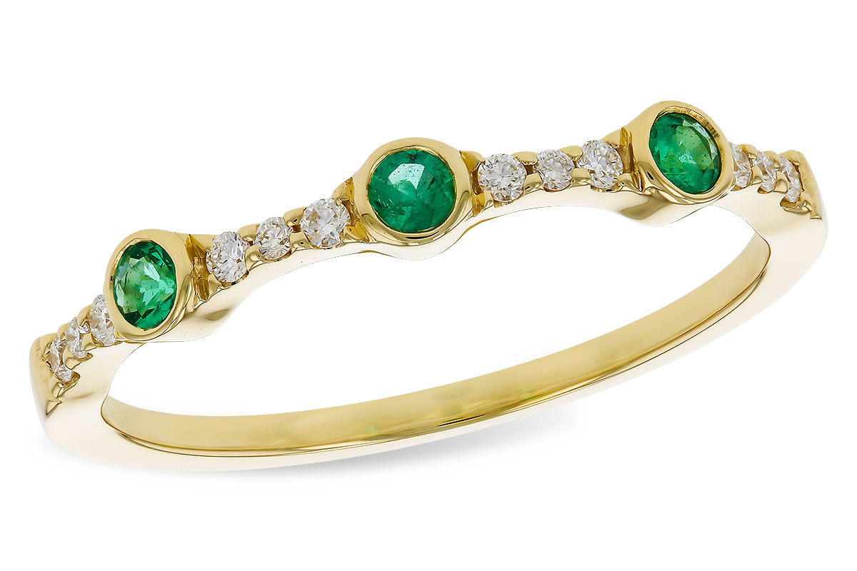 E329-66950: LDS WED RG .11 EMERALD .20 TGW