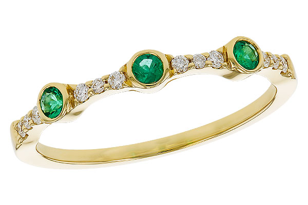 E329-66950: LDS WED RG .11 EMERALD .20 TGW