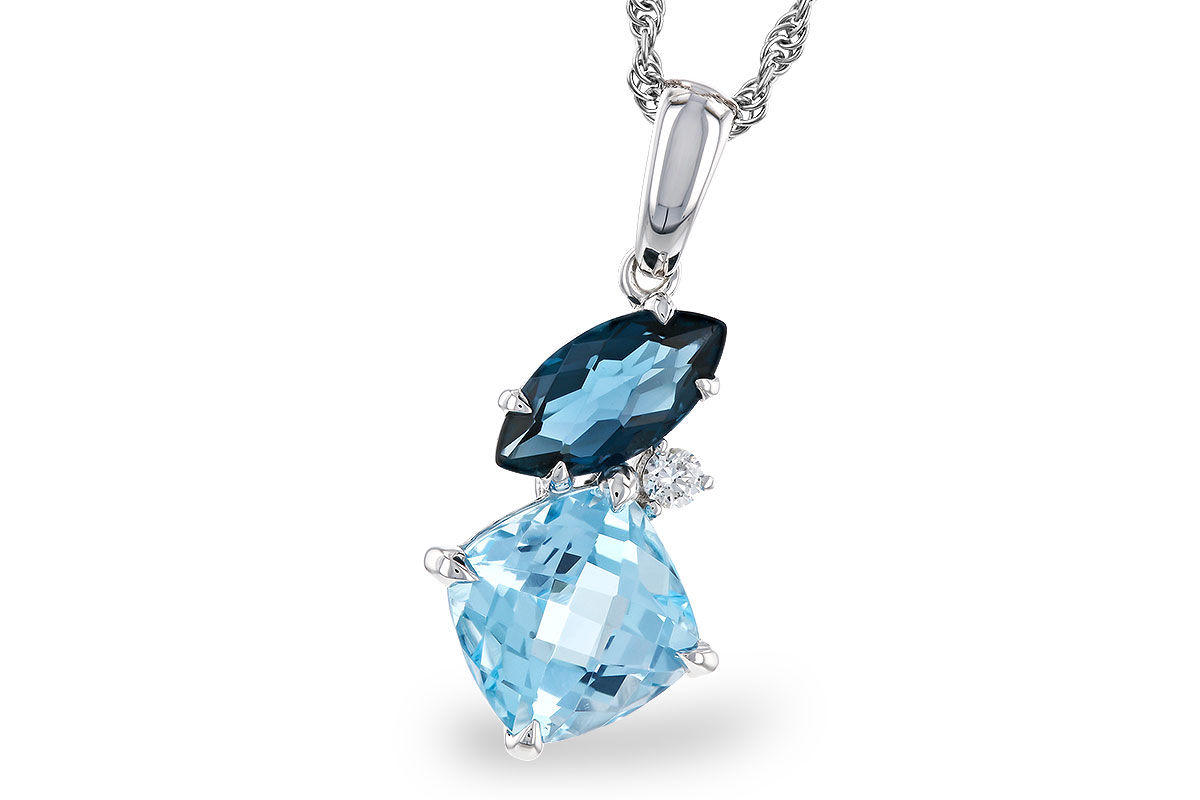 E329-67823: NECKLACE 2.37 TW BLUE TOPAZ 2.40 TGW