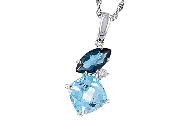 E329-67823: NECKLACE 2.37 TW BLUE TOPAZ 2.40 TGW