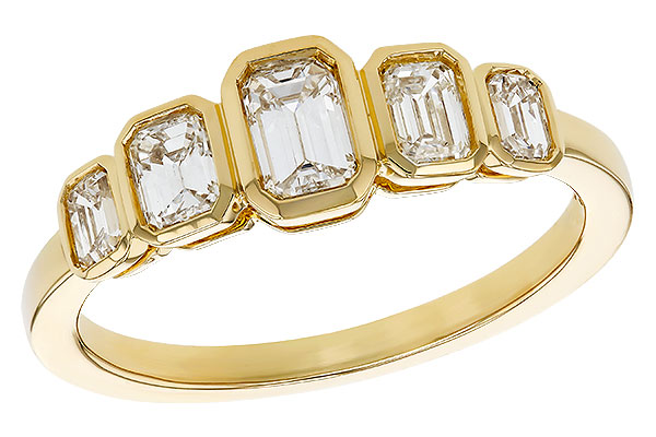 E329-72423: LDS DIA WED RG .90 TW EMERALD CUTS