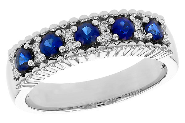 E329-72432: LDS WED RG .64 TW SAPPHIRE .76 TGW