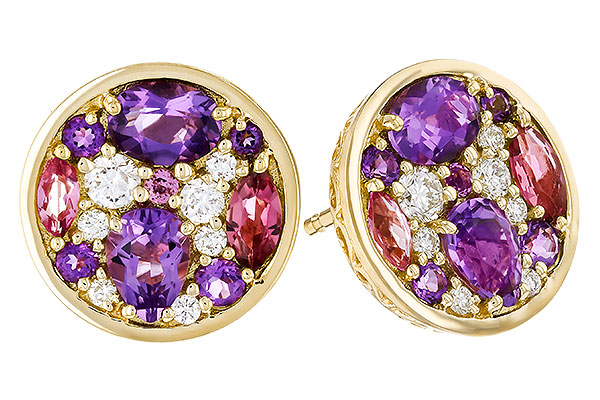 E329-72450: EARR .82 TW SEMI-PRECIOUS (P.TOUR, AMY) .98 TGW