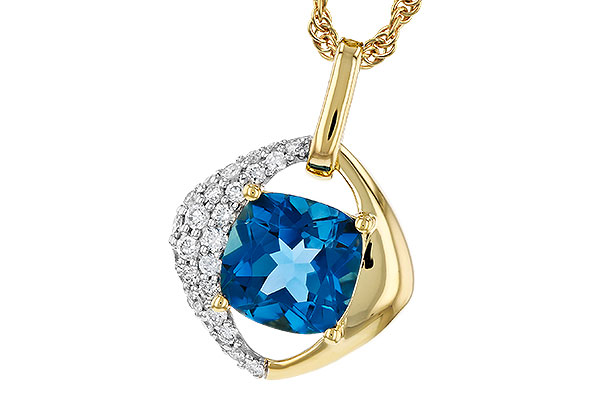 E330-55114: NECK 1.43 LONDON BLUE TOPAZ 1.62 TGW (7MM LBT)
