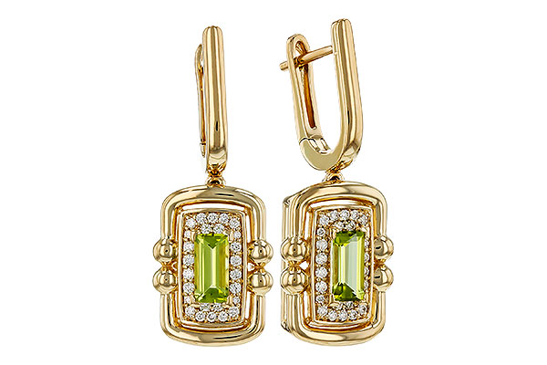 E330-55141: EARRINGS .71 TW PERIDOT .88 TGW (6x3MM PER)