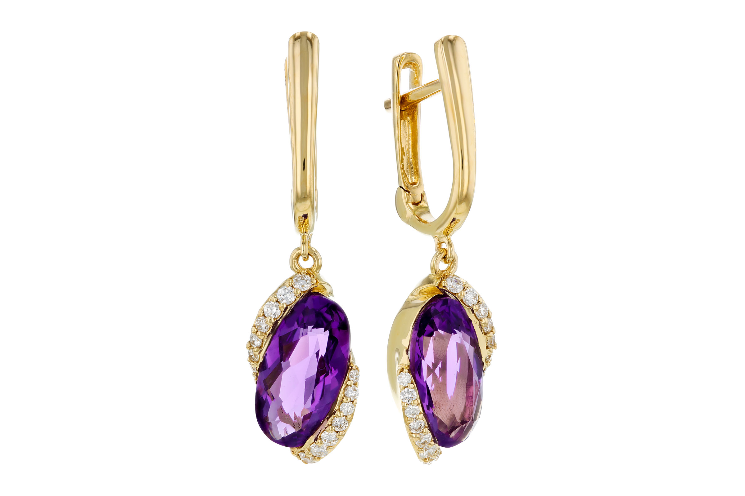 E330-56950: EARRINGS 2.14 TW AMETHYST 2.26 TGW (10x5MM AMY)