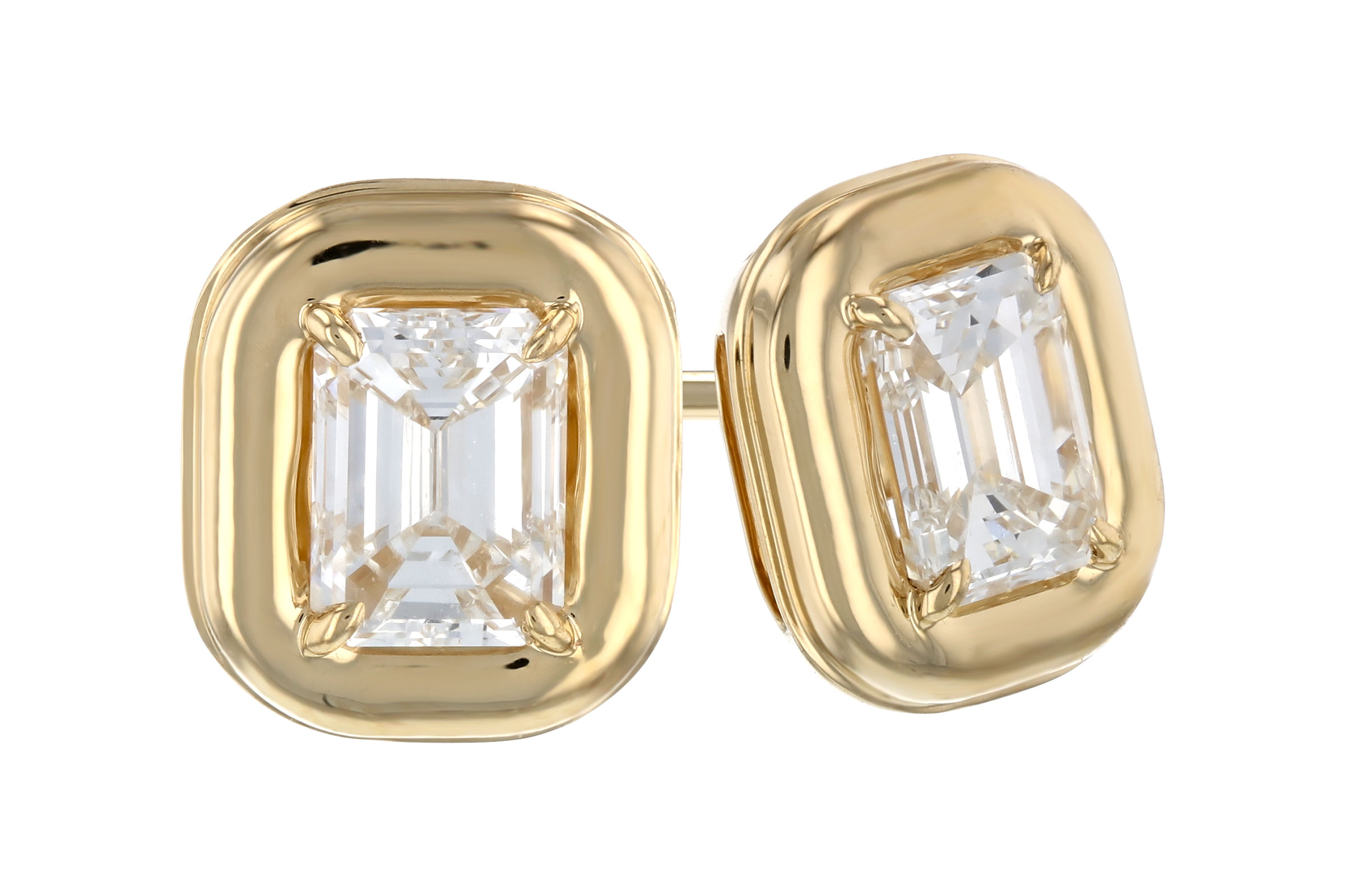 E330-57832: EARRINGS .48 TW EMERALD CUT DIA