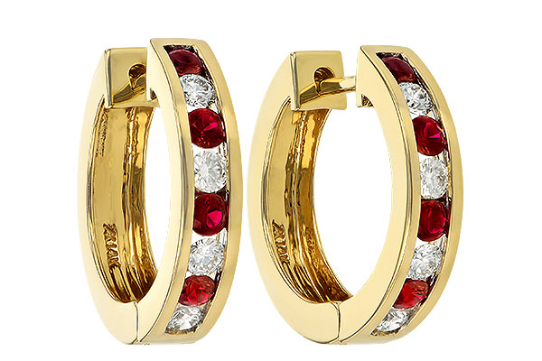 F056-03277: EARRINGS .59 RUBY 1.02 TGW