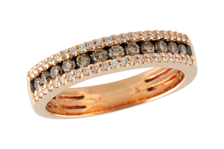 F242-39659: LDS WED RG .33 BROWN DIAS .49 TW