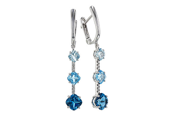 F329-65159: EARRINGS 2.41 TW BLUE TOPAZ 2.45 TGW