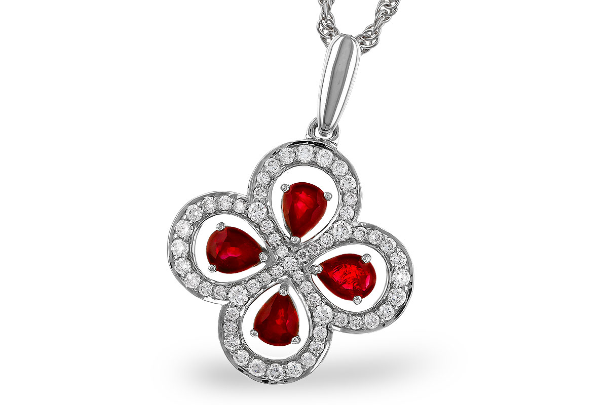 F329-66050: NECKLACE .68 RUBY TW .96 TGW