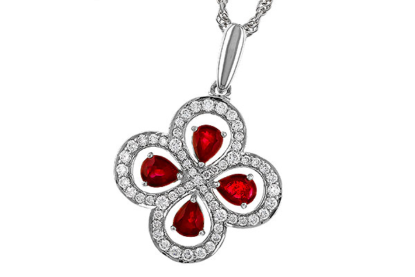F329-66050: NECKLACE .68 RUBY TW .96 TGW