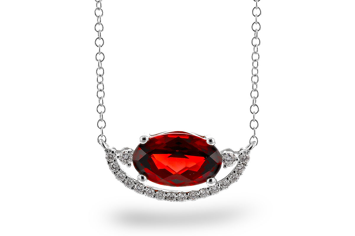 F329-66059: NECKLACE 1.94 GARNET 2.08 TGW (10x6MM GAR / 18")