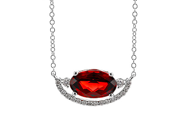 F329-66059: NECKLACE 1.94 GARNET 2.08 TGW (10x6MM GAR / 18")