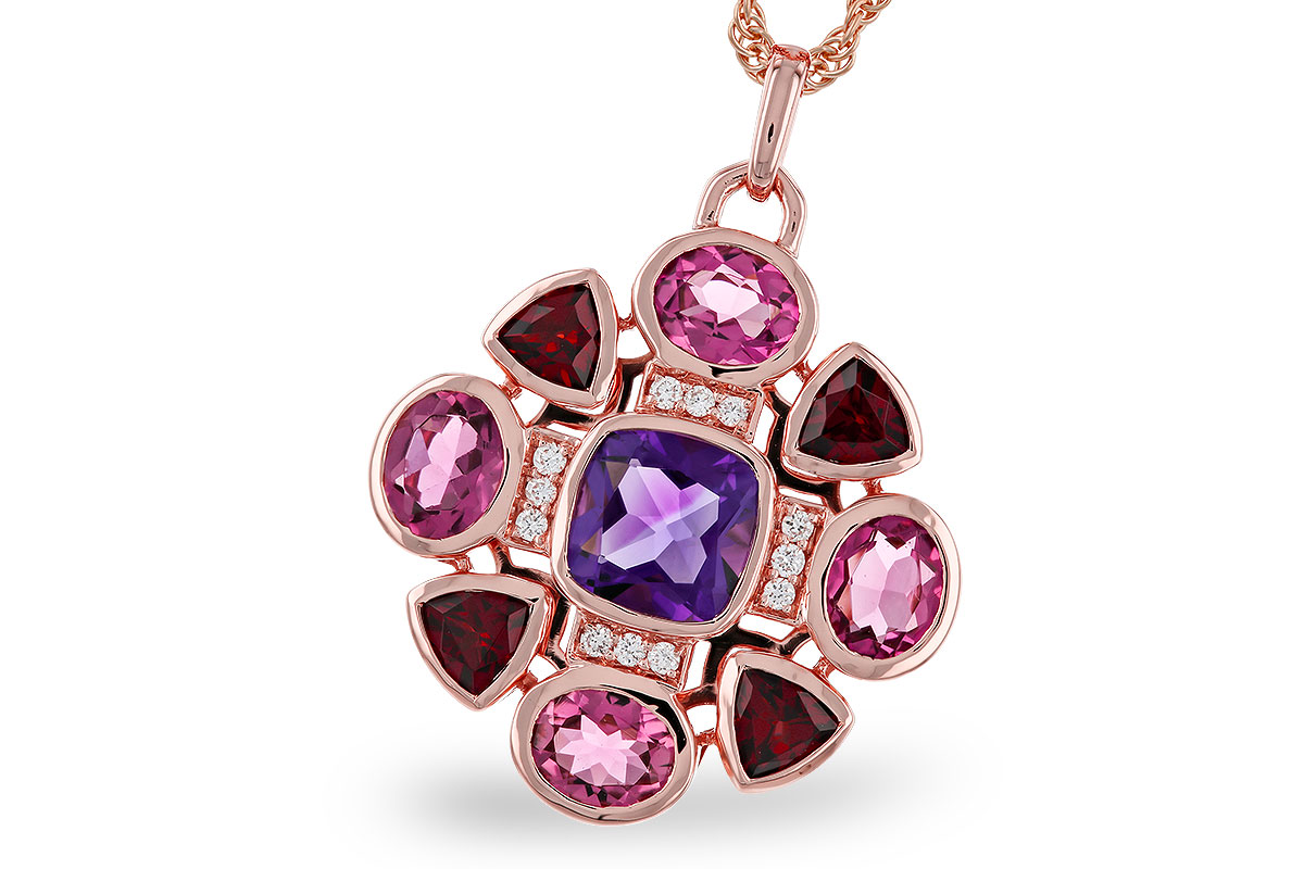 F329-66914: NECKLACE 2.76 SEMI-PREC (AM,GT,PT) 2.82 TGW