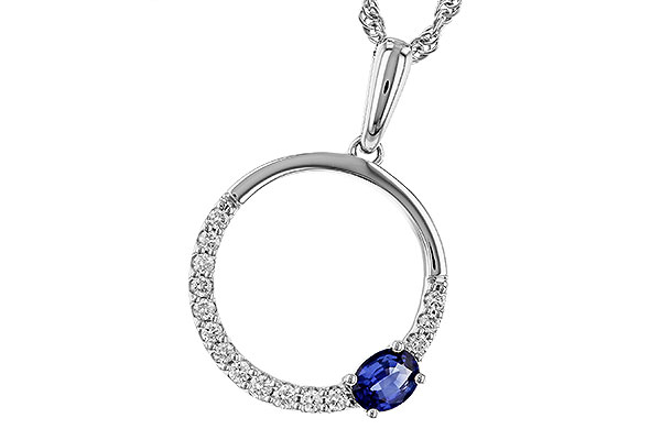 F329-66923: NECKLACE .28 SAPPHIRE .43 TGW