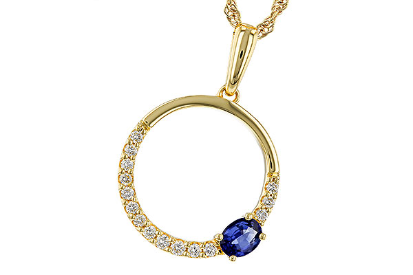 F329-66923: NECKLACE .28 SAPPHIRE .43 TGW