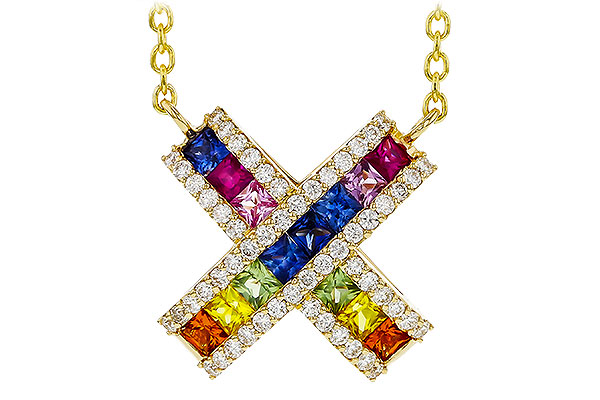 F329-66932: NECK .84 MULTI-COLOR SAPP 1.11 TGW (18")