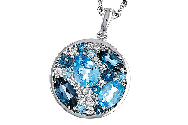 F329-67850: NECKLACE 2.31 TW BLUE TOPAZ 2.48 TGW