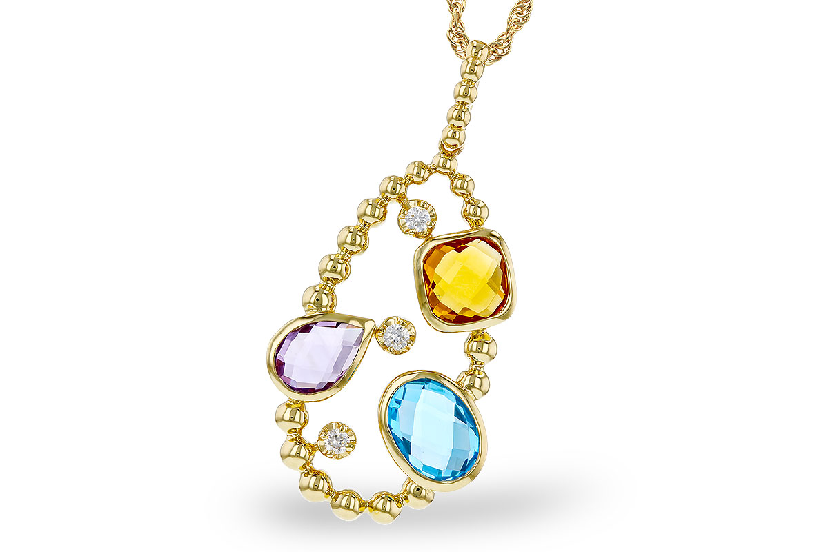 F329-67859: NECKLACE 3.04 TW SEMI-PREC 3.14 TGW (BT,AMY,CIT)