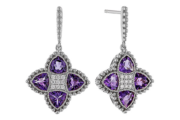 F329-68732: EARRINGS 1.41 AMETHYST 1.50 TGW