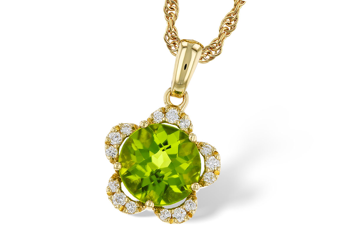 F329-72377: NECKLACE 2.16 PERIDOT 2.28 TGW (8MM RD)