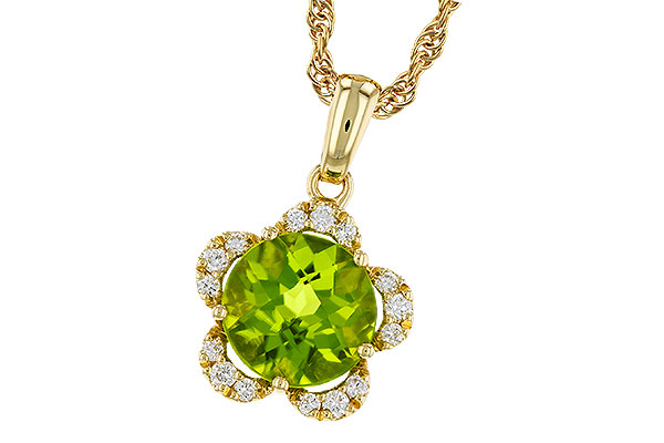 F329-72377: NECKLACE 2.16 PERIDOT 2.28 TGW (8MM RD)