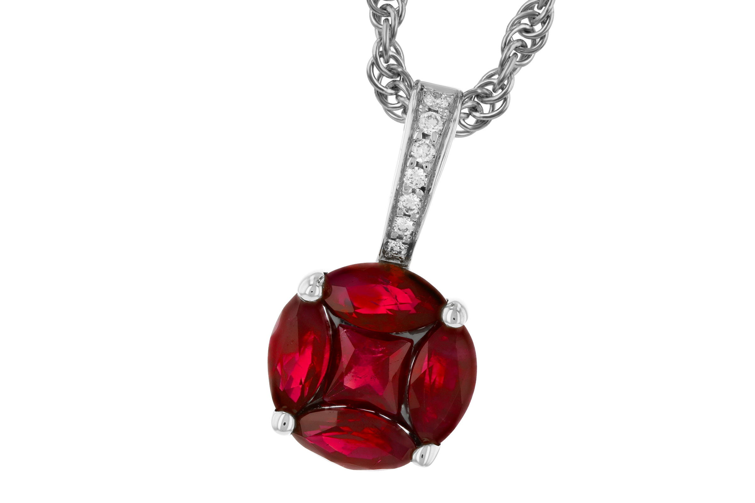 F330-55168: NECKLACE .80 RUBY .82 TW