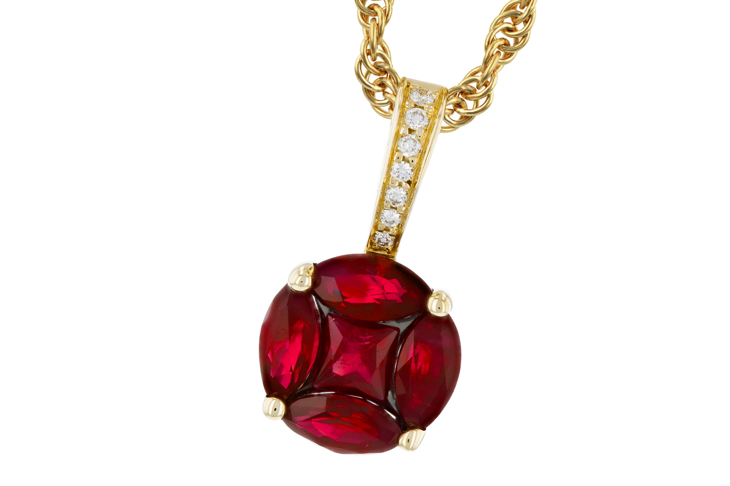 F330-55168: NECKLACE .80 RUBY .82 TW