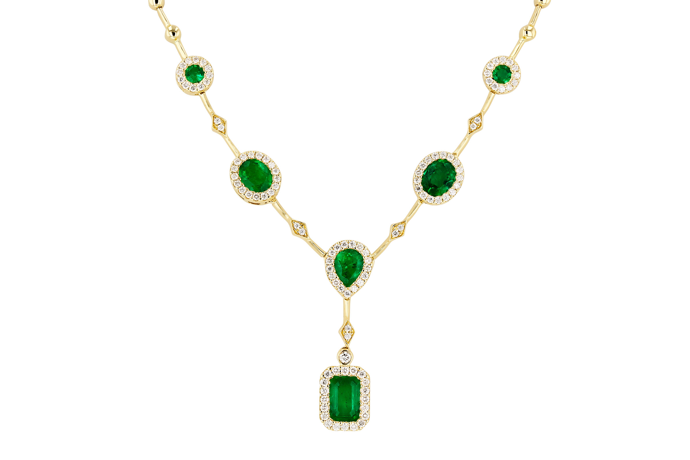 F330-56914: NECKLACE 1.66 TW EMERALD 2.08 TGW (17")