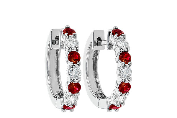 G056-03295: EARRINGS .64 RUBY 1.05 TGW